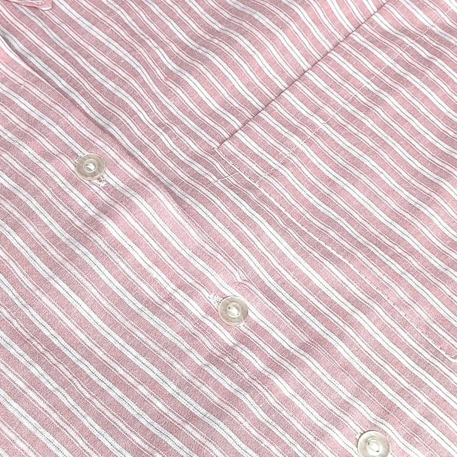 Camisa De Lino Corta A Rayas C/Bolsillo - Imagen 3