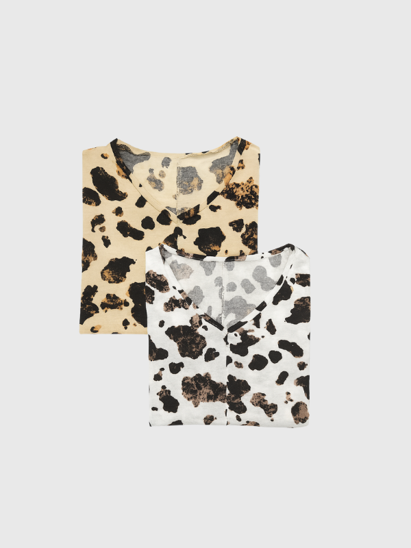 Pupera Print Vaca OverSIZE Escote en V Estampado