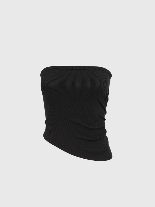 Top strapless con frunce