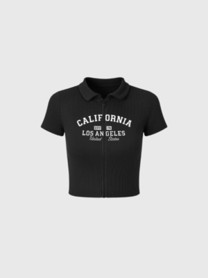 Remera Top California C/Cierre Estampado