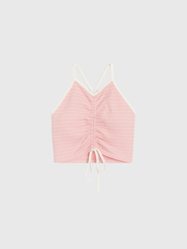 Top Iris De Morley Tirantes Con Frunce Colores Pastel