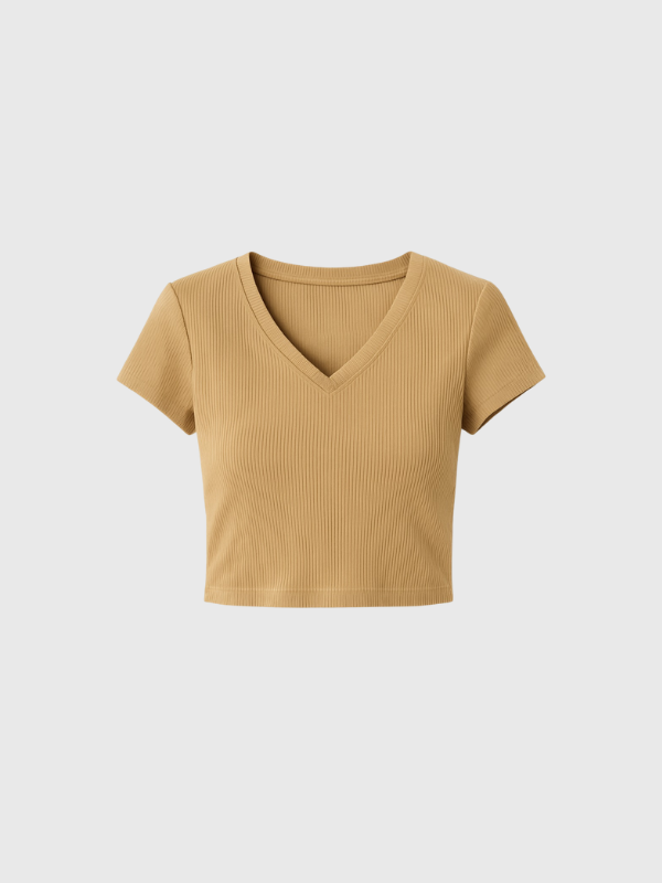 Remera Corta Tipo Top Escote V De Morley