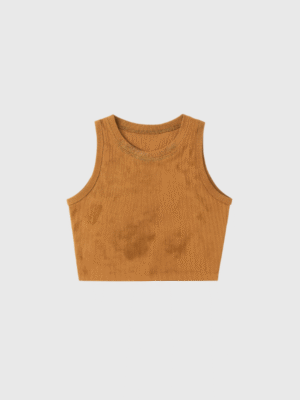 Musculosa Corta Tipo Top Con Brillos Estampado