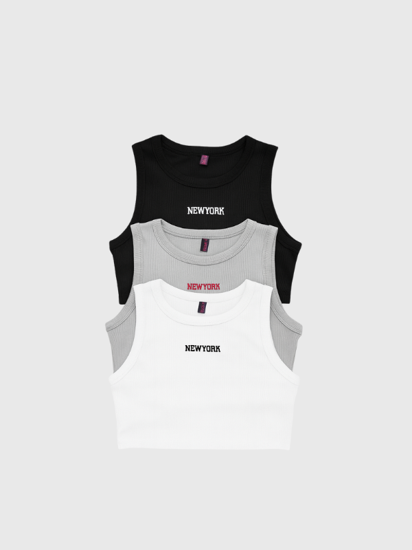Musculosa Top Estampado/Bordado New York