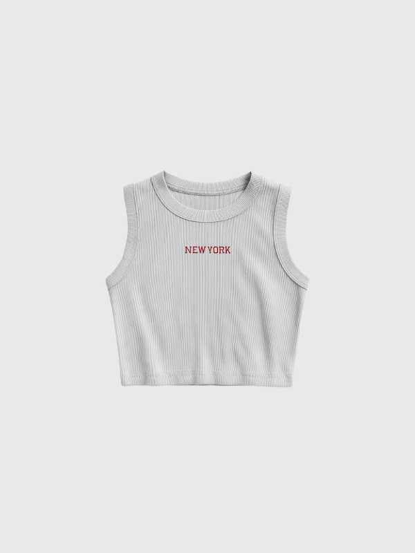 Musculosa Top Estampado/Bordado New York