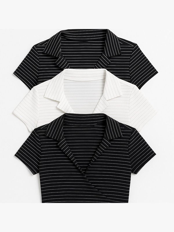 Remera Corta Polo Con Cartera Rayas - Imagen 2