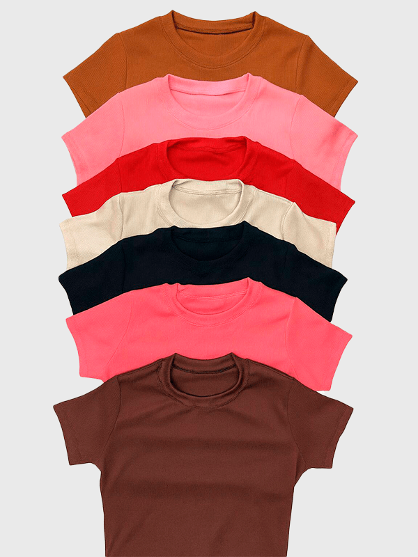 Remera Basica Ribana Manga Corta Cuello Redondo De Morley - Imagen 2