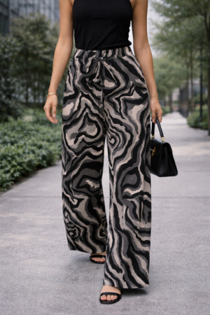 Pantalon Palazo Ancho Morley Print Elastizado