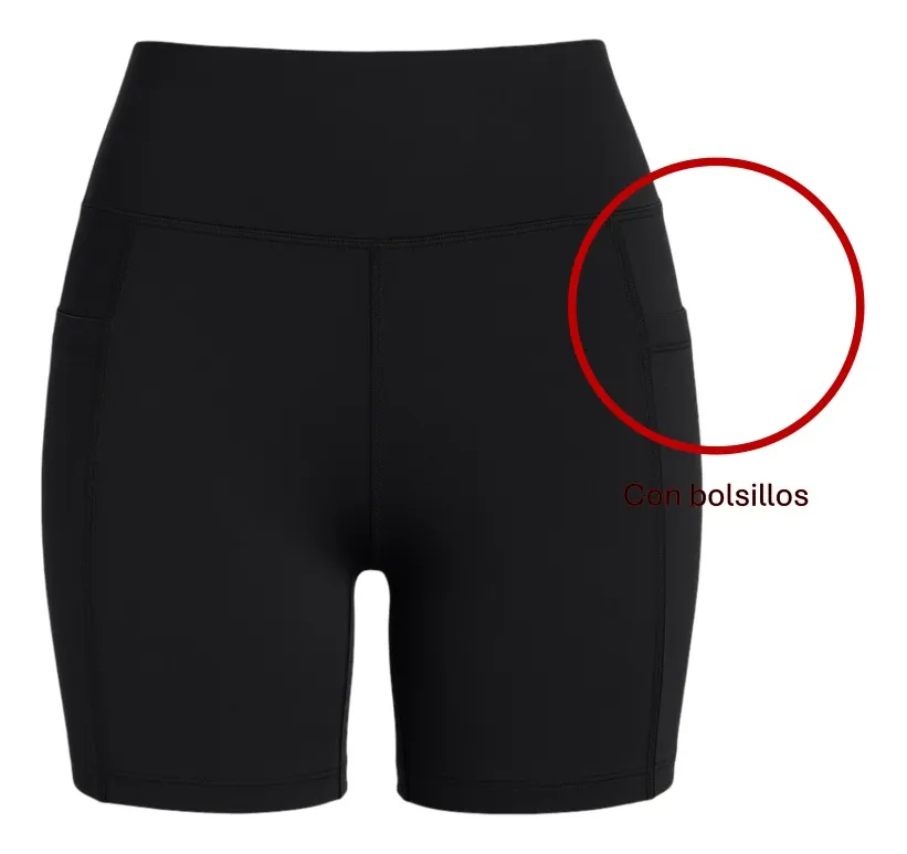 Calza Short Biker Deportiva Dama C/Bolsillo Running Gym - Imagen 4