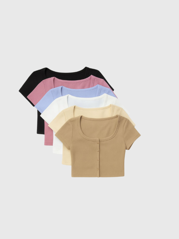 Remera Top Morley Con Broches Cuello U - Imagen 2