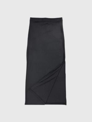 Pollera Negra Lisa Larga Con Abertura en Pierna Morley