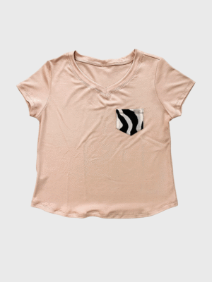 Remera Modal Valentina Con Bolsillo Grande Colores Varios