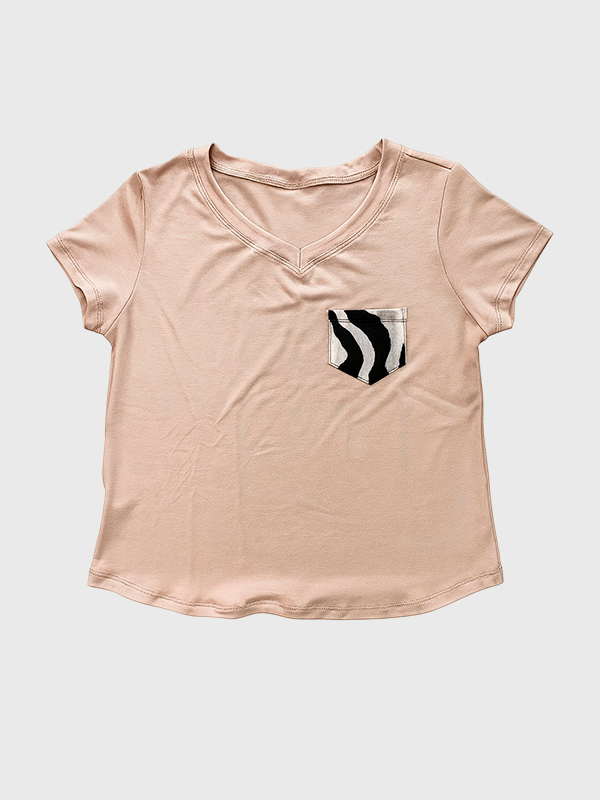 Remera Modal Valentina Con Bolsillo Grande Colores Varios