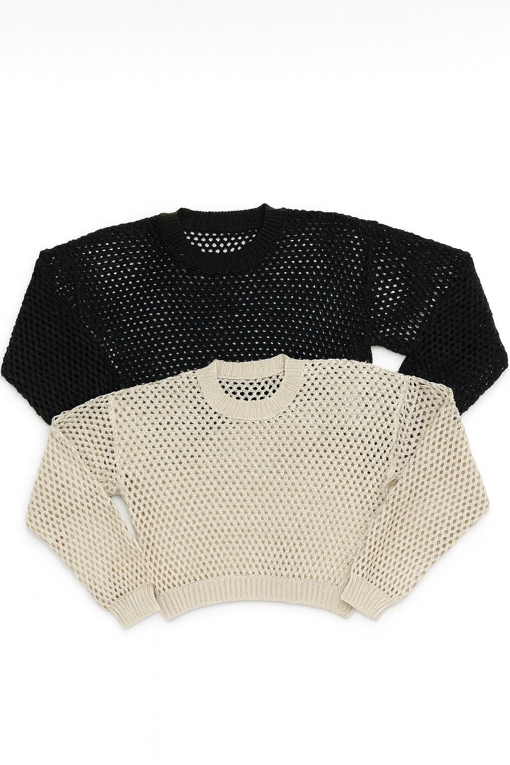 Buzo Playero Manga Larga Tejido Hilo Algodon Tipo Red Calado - Imagen 3