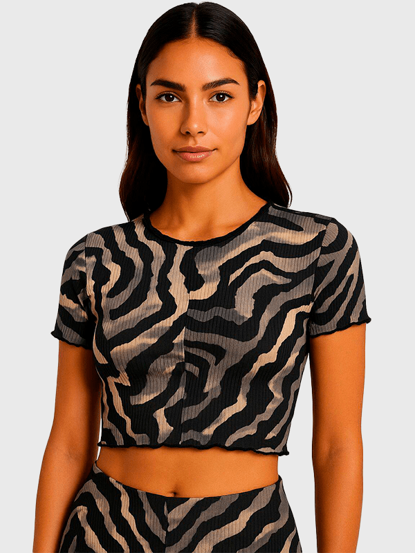 Remera Morley Flor Estampado/Bordado