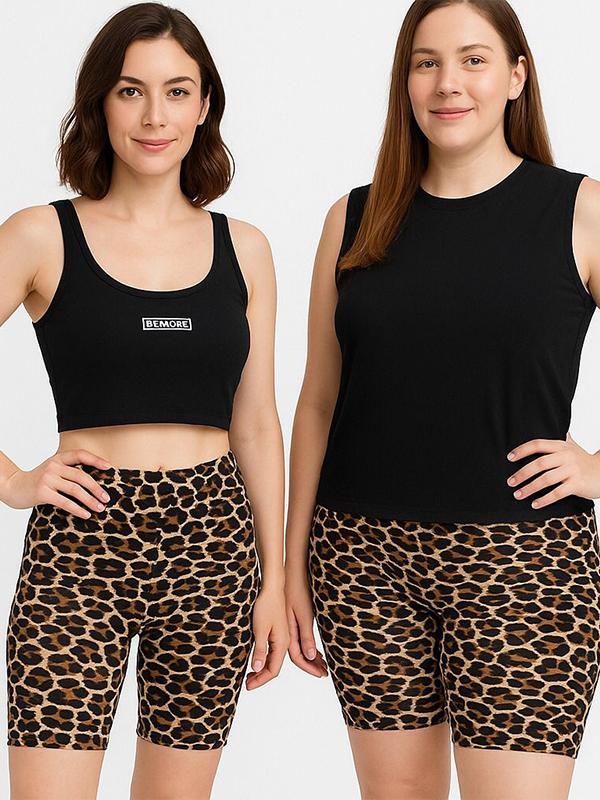 Short Biker Print Estampado Elastizado - Imagen 2