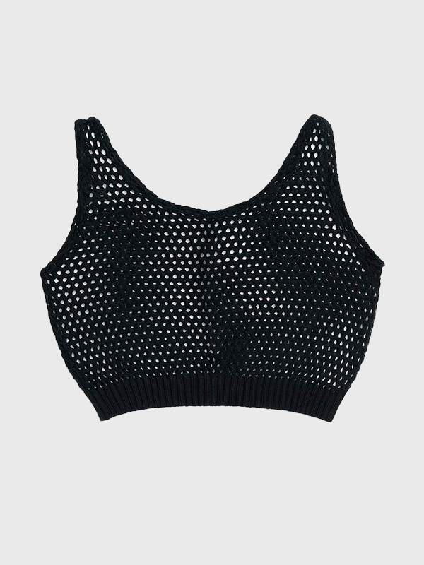 Musculosa Playero Tejido Hilo Algodon Tipo Red Calado - Imagen 6