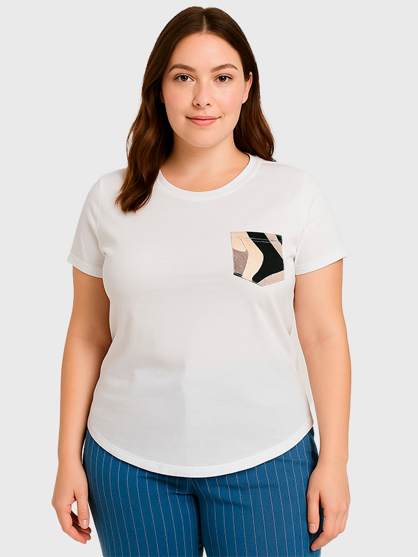Remera Modal Valentina Con Bolsillo Grande Colores Varios