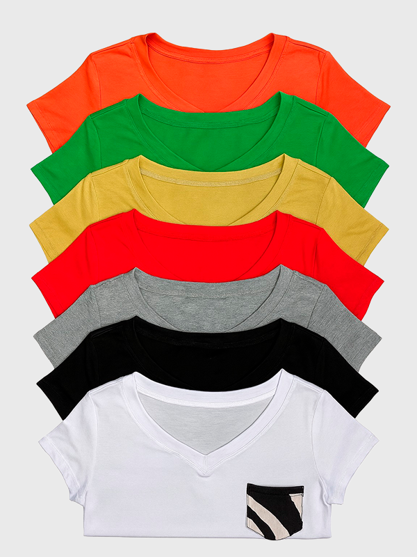 Remera Modal Valentina Con Bolsillo Grande Colores Varios