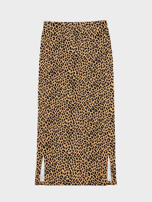 Pollera Larga Dos Aberturas Print Estampado/Bordado Fresca - Imagen 3