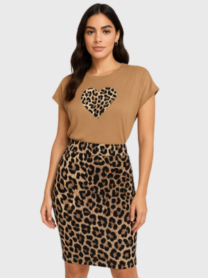 Conjunto Prin Remera + Pollera Estampado/Bordado Morley