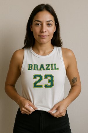 Musculosa Brasil Estampado Modal