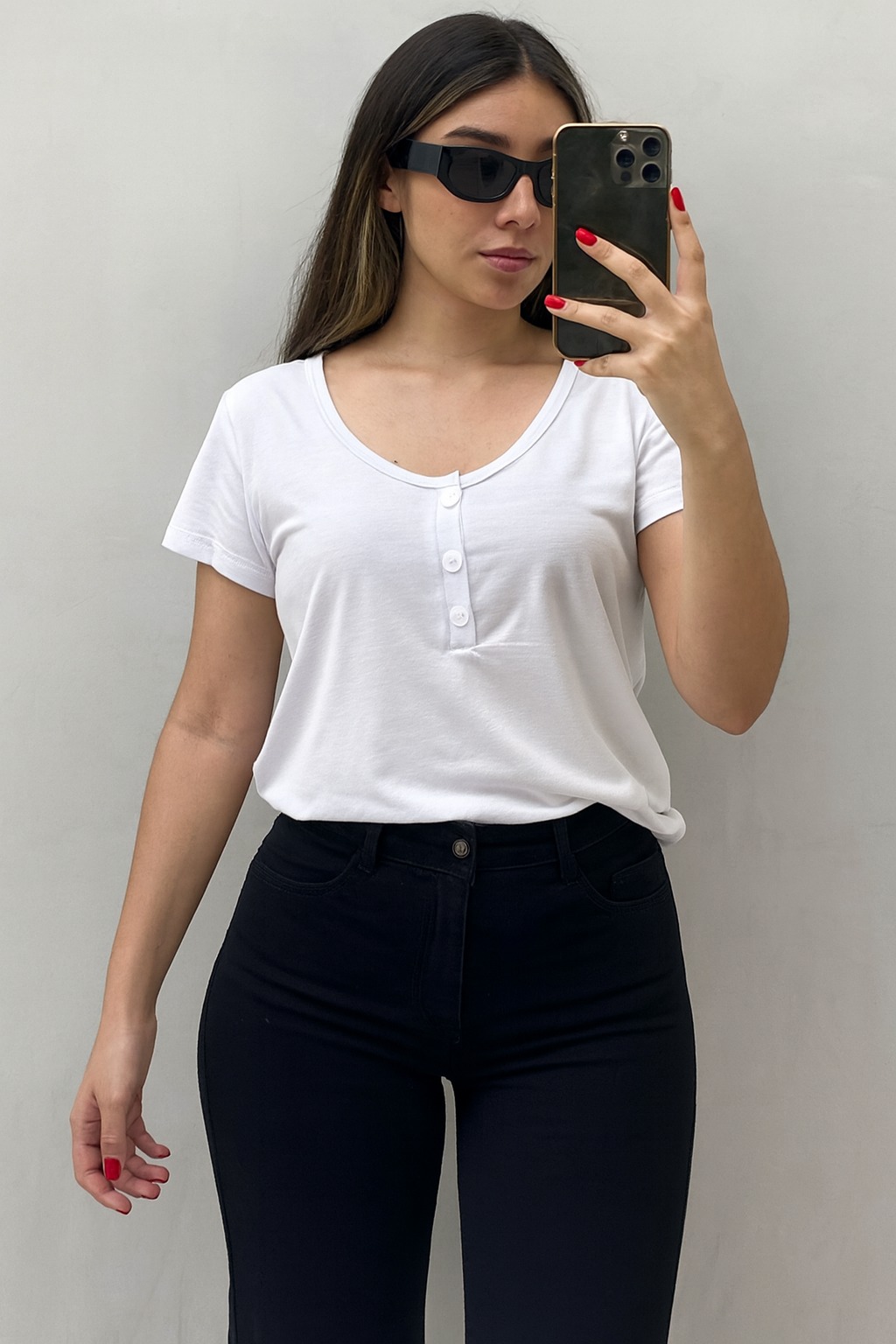 Remera 2071 Botones Modal Lisos Unico T