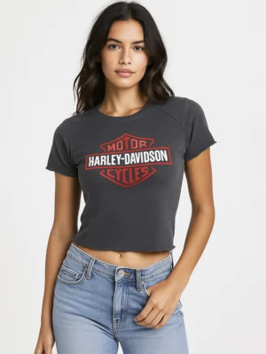 Remera Harley Motera Vintage Fiesta Estampado/Bordado