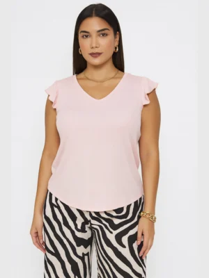 Remera Lola Escote En V Con Volados