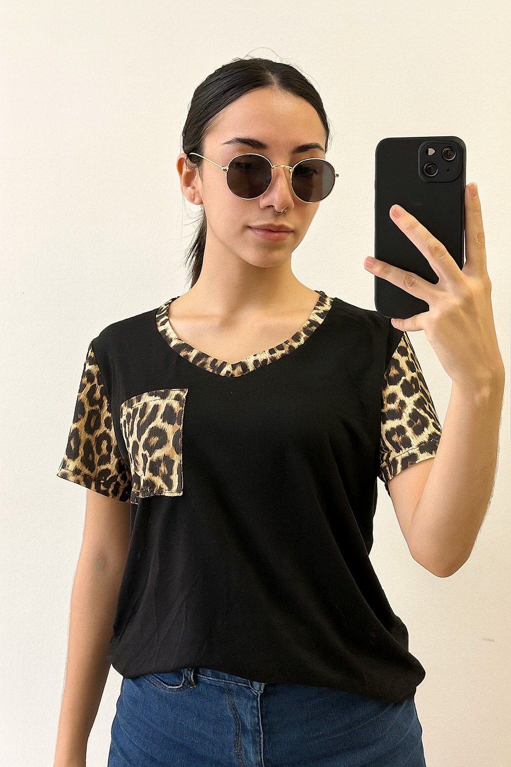 Remera Sofi Combinada Print