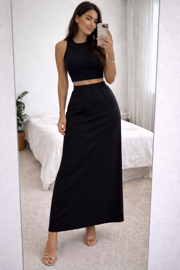 Pollera Con Tajo Atras Modal