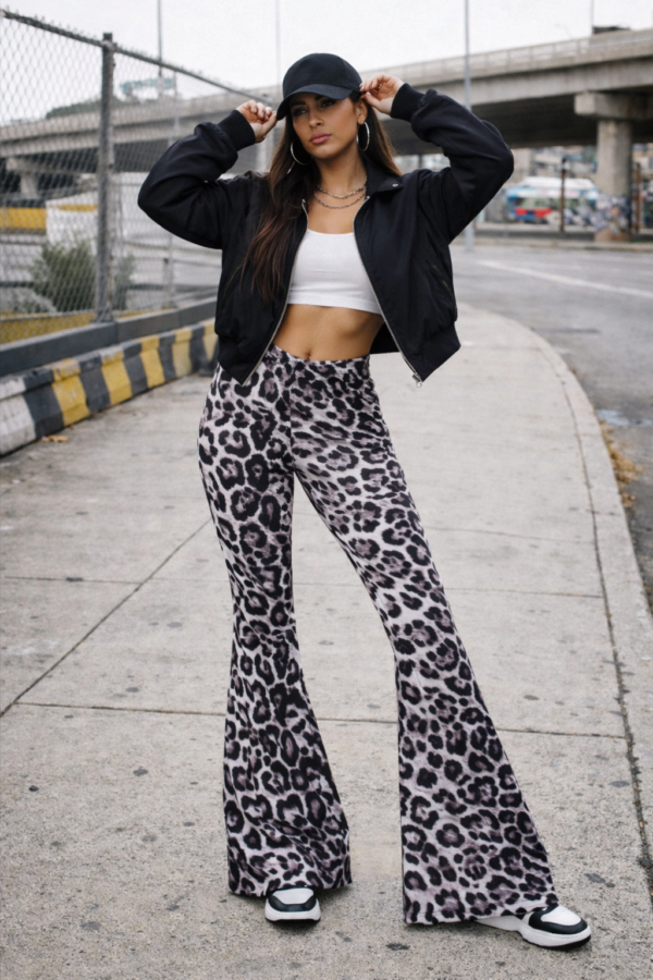 Pantalón Palazo Prints Semi Oxford Leopardo