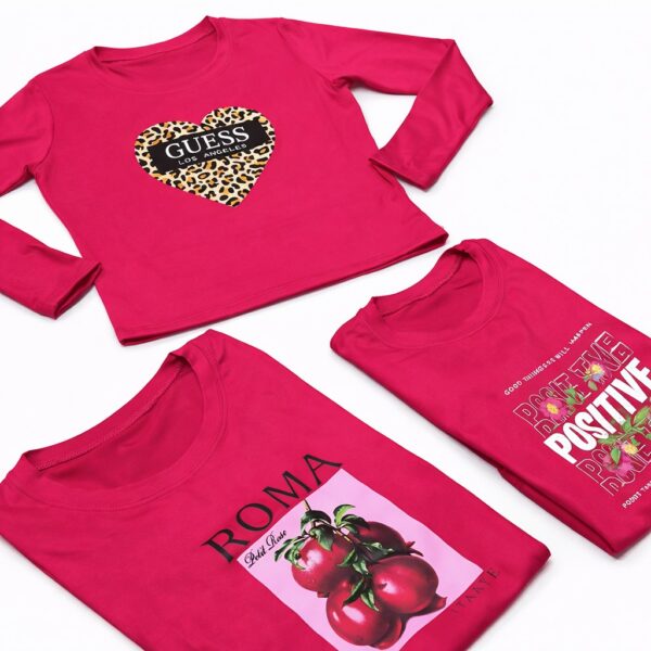 Remera Brush Estampada - BORDO ESTAMPA SURTIDA