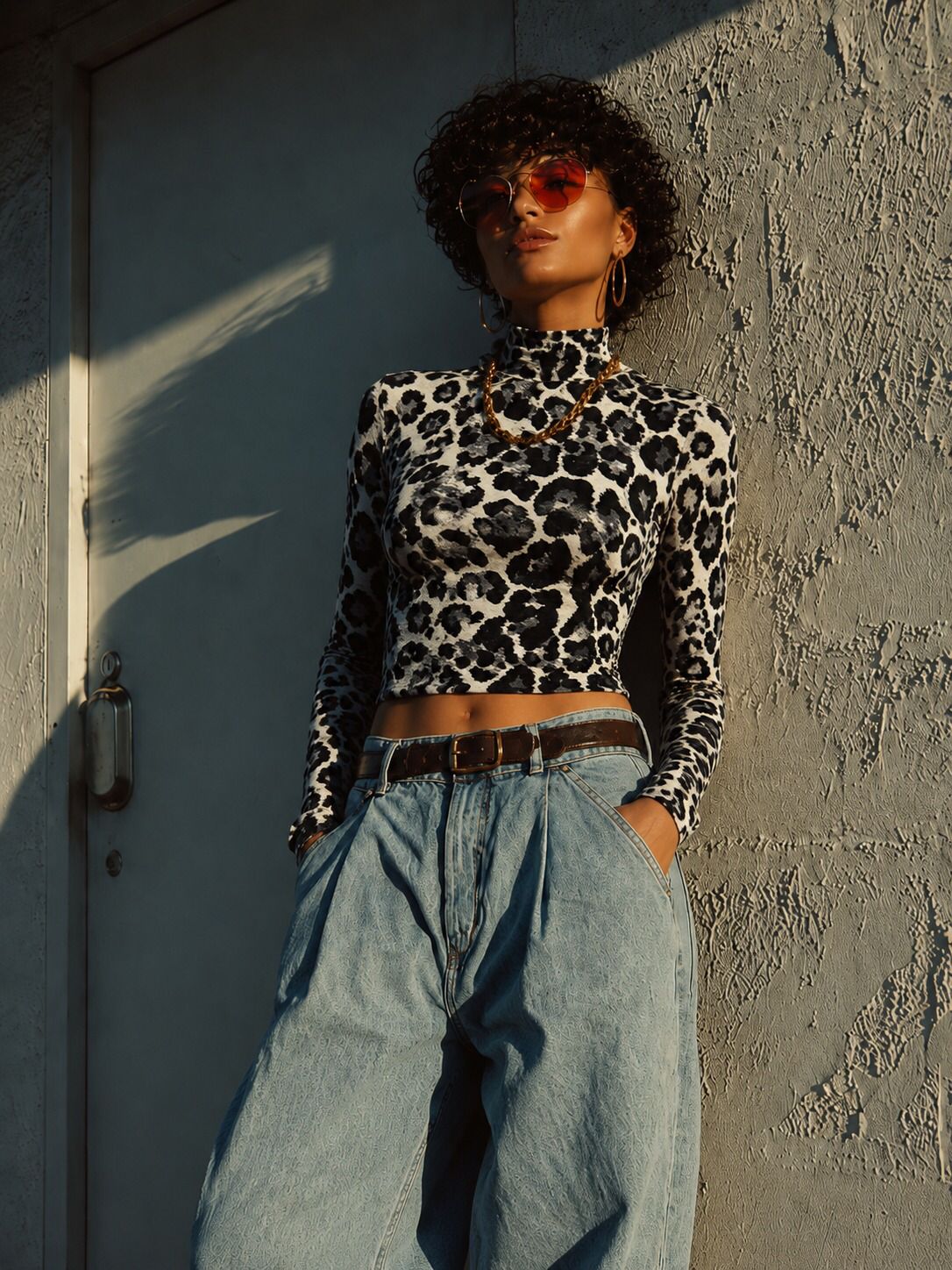 Poleras Animal Print Cuello Entero
