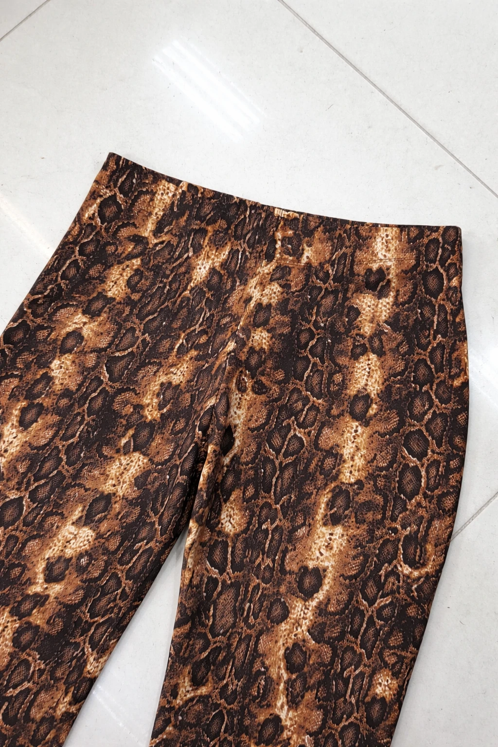 Pantalón Palazo Prints Semi Oxford Print Lagarto Oscuro