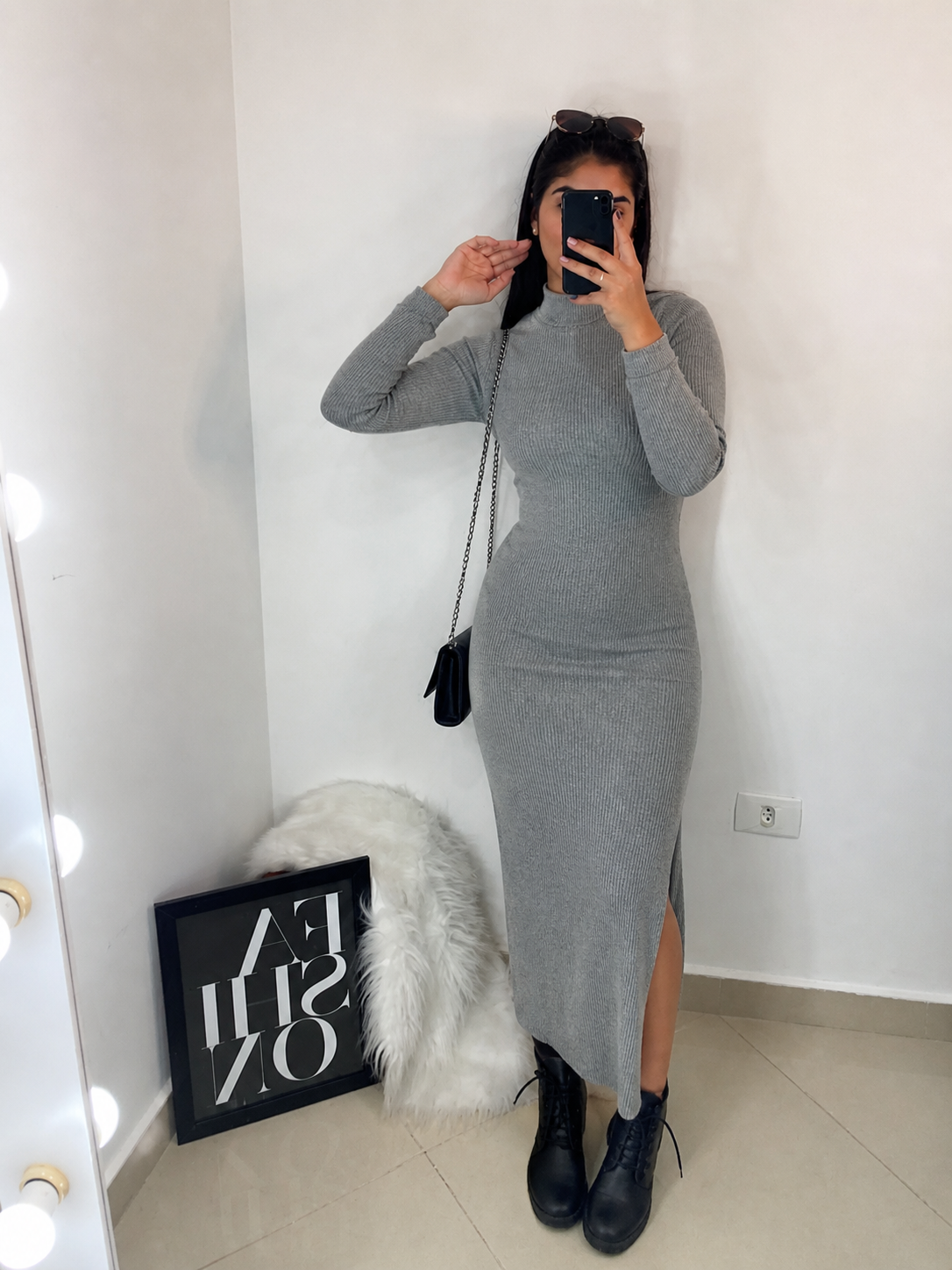 Vestido Largo Polera Morley Lanilla