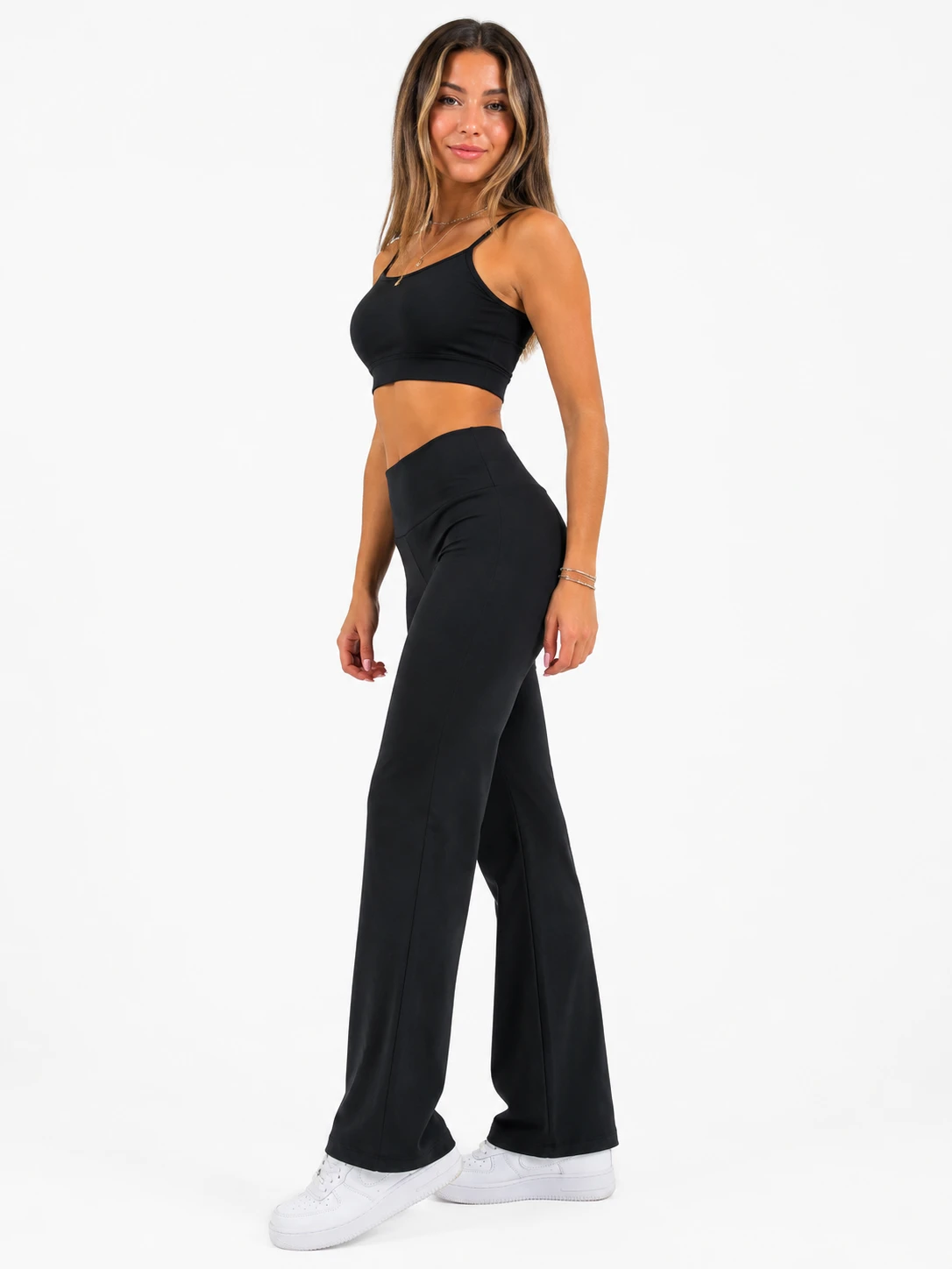 Calza Pantalón Mujer Recta Tiro Alto Licra Super Action