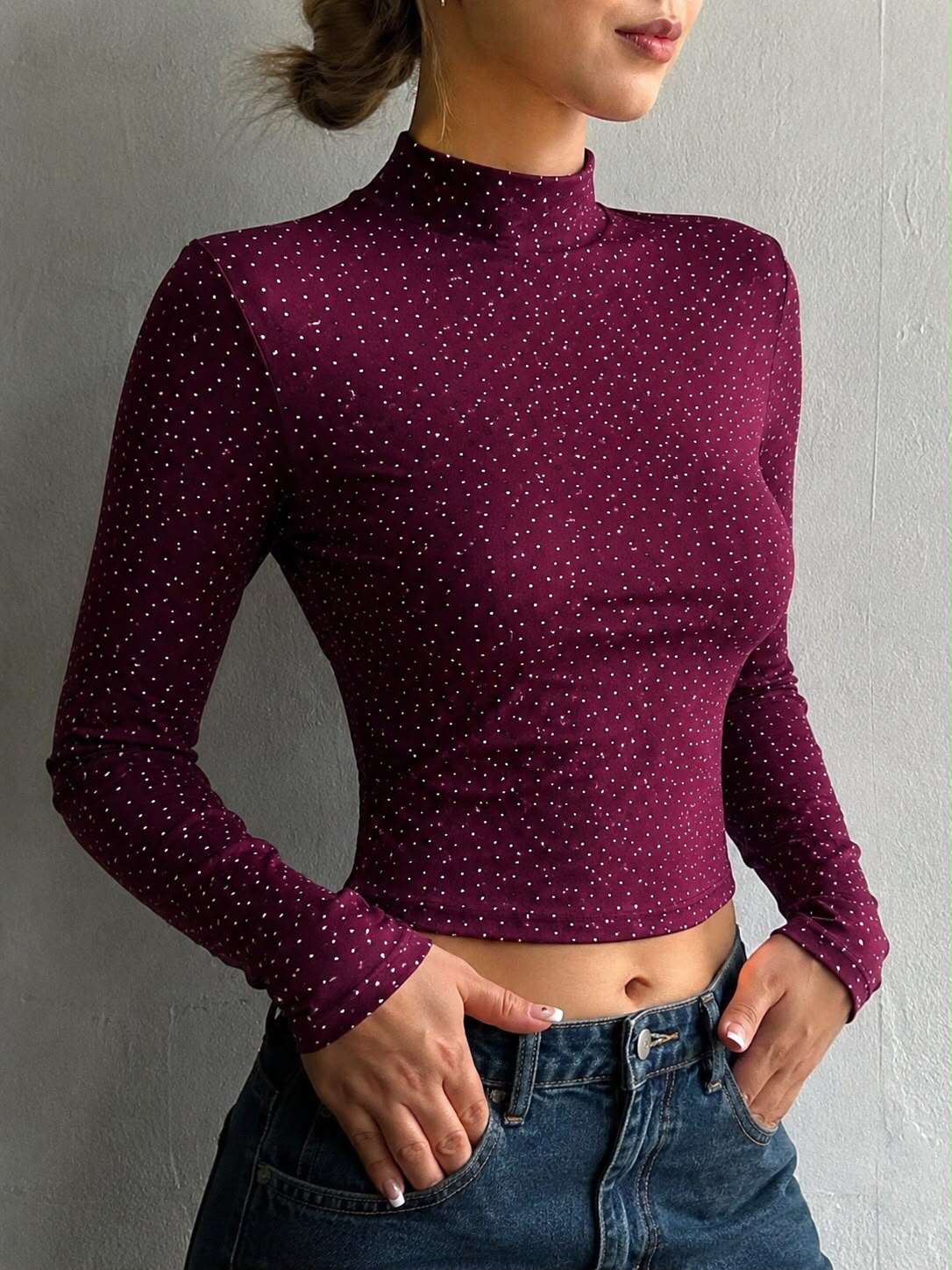 Polera Cuello Entero Strass