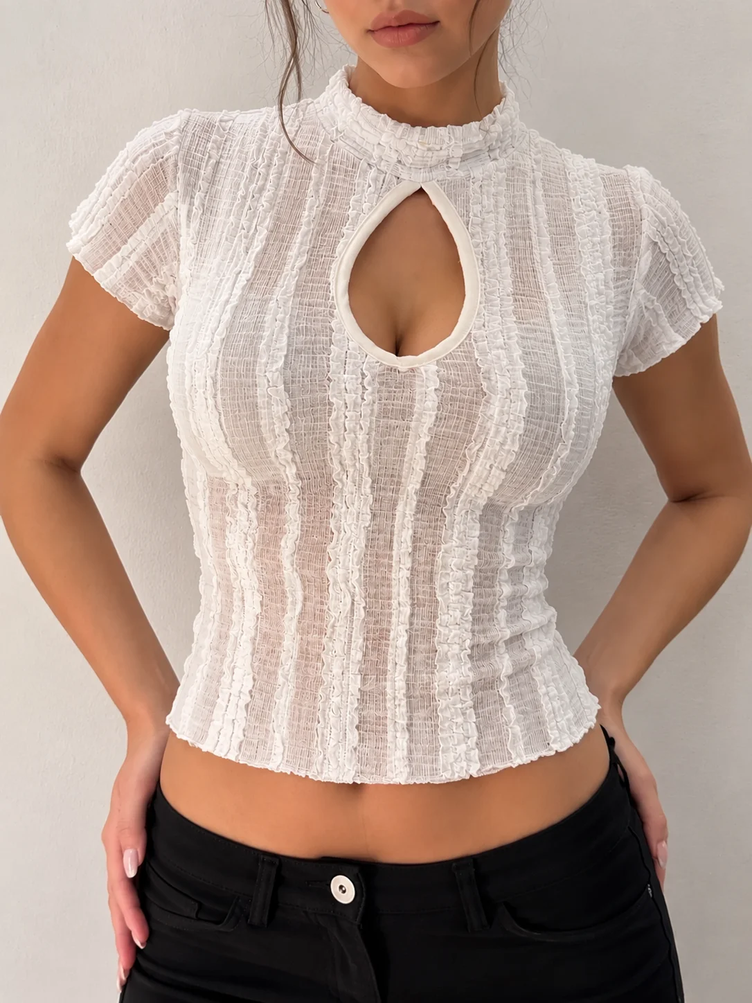 Remera Monaco Con Detalle Gotita y Traslucida